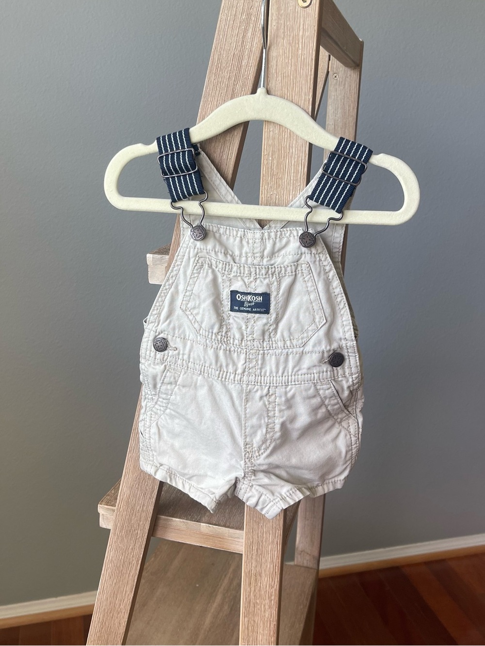 Vintage Inspired OshKosh B’gosh Baby Shortalls Cream 3 Months Fall Photos Cotton